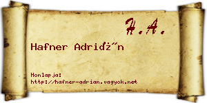 Hafner Adrián névjegykártya