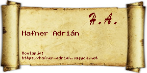 Hafner Adrián névjegykártya